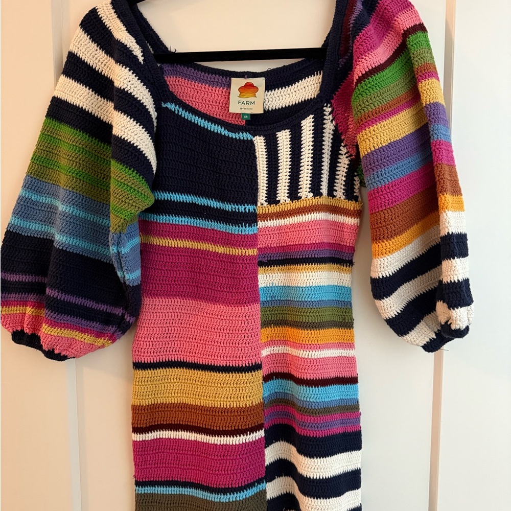 FARM Rio Multicolor Striped Mini Dress